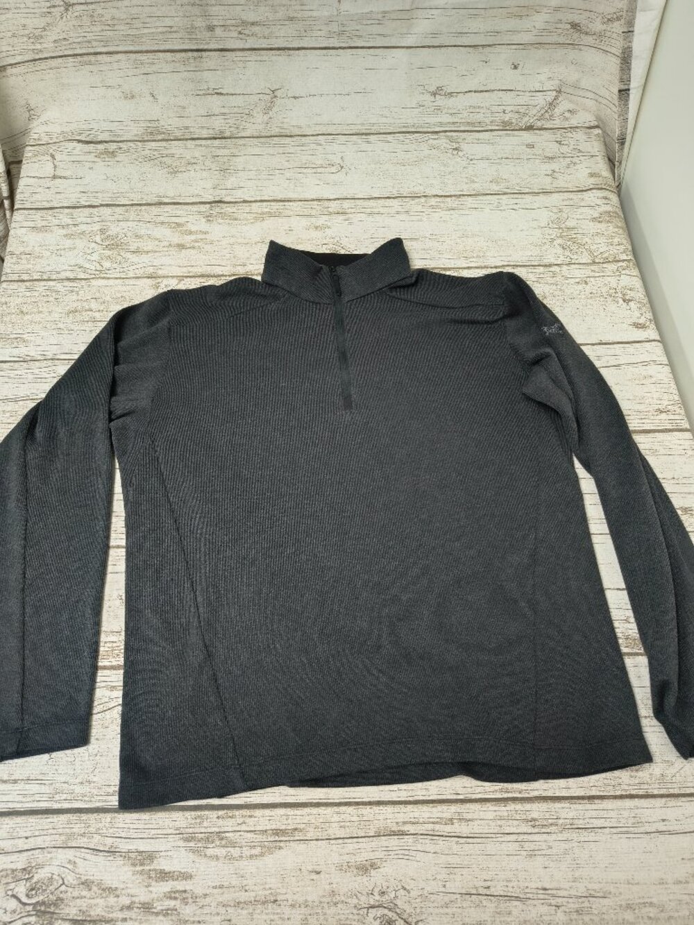 process next Arc’teryx Men’s Dark Gray Quarter Zip Sweater Size Large